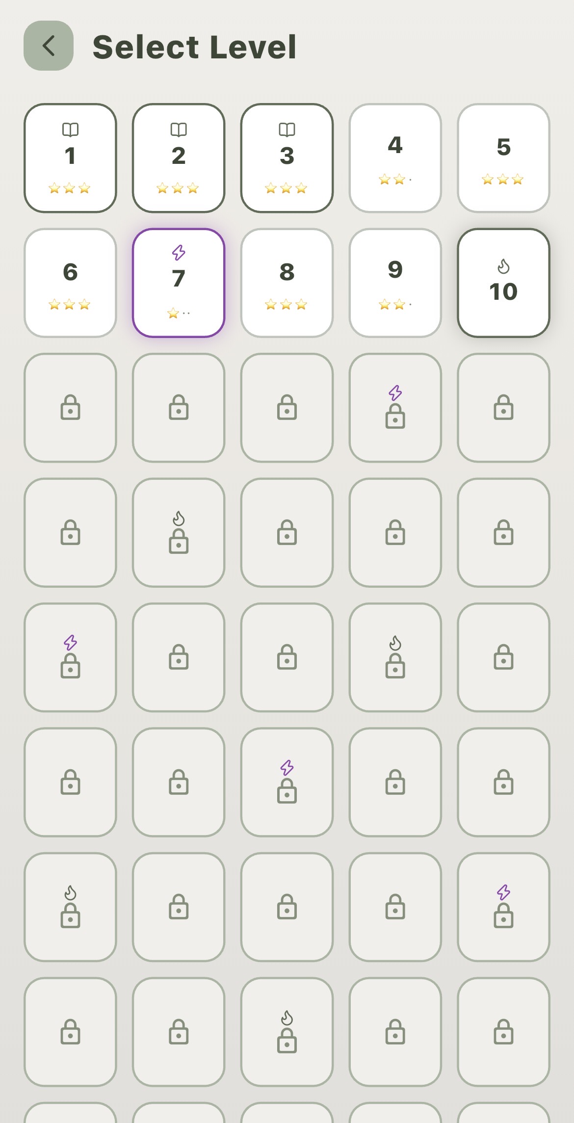 Arrow Escape level select screen